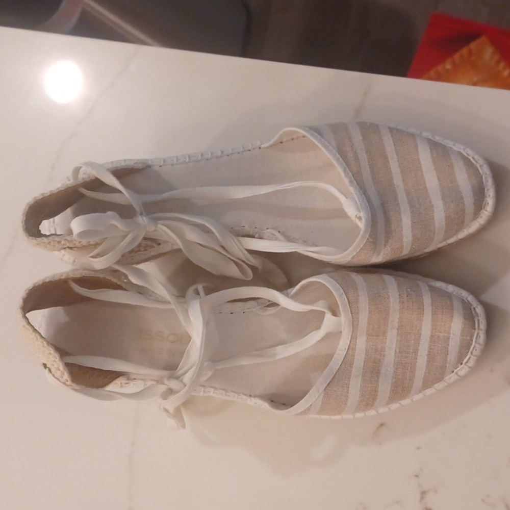 Andre Assous Espadrille Wedge Strappy Heel Sandal Women's EU 40 EUC Beachy Spain - Picture 8 of 14